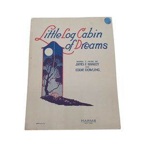 Vintage Sheet Music 1927 Little Log Cabin Of Dreams Piano Voice Ukulele